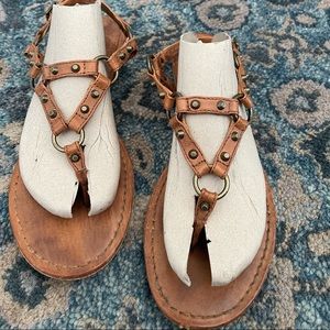 Frye leather sandals brown size 10